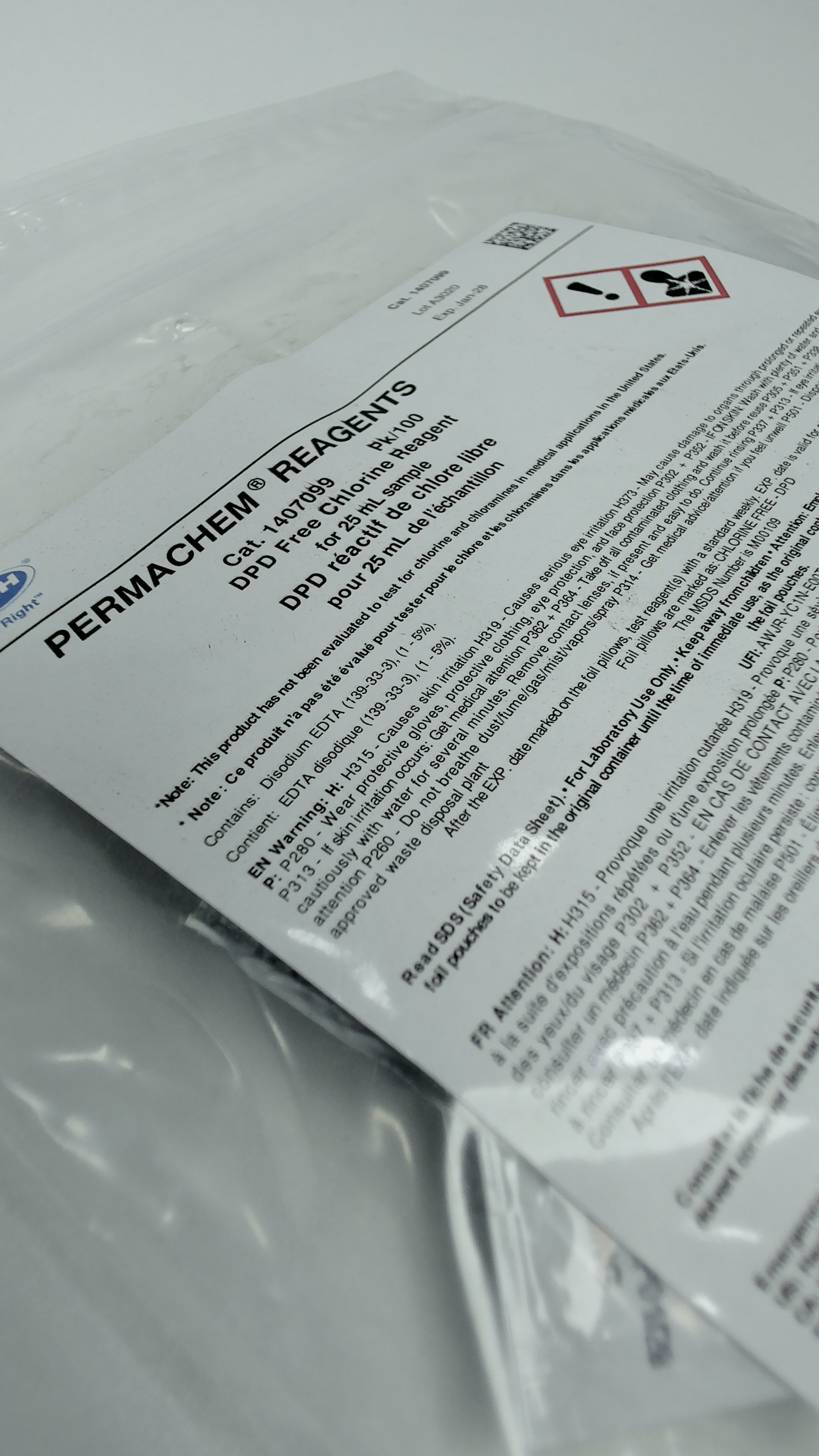 DPD para Cloro Libre muestra de 25ml 