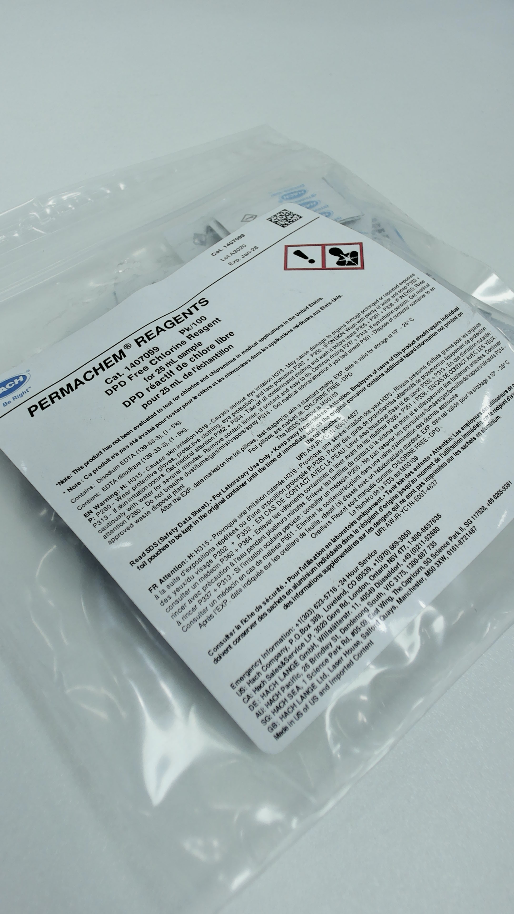 DPD para Cloro Libre muestra de 25ml 