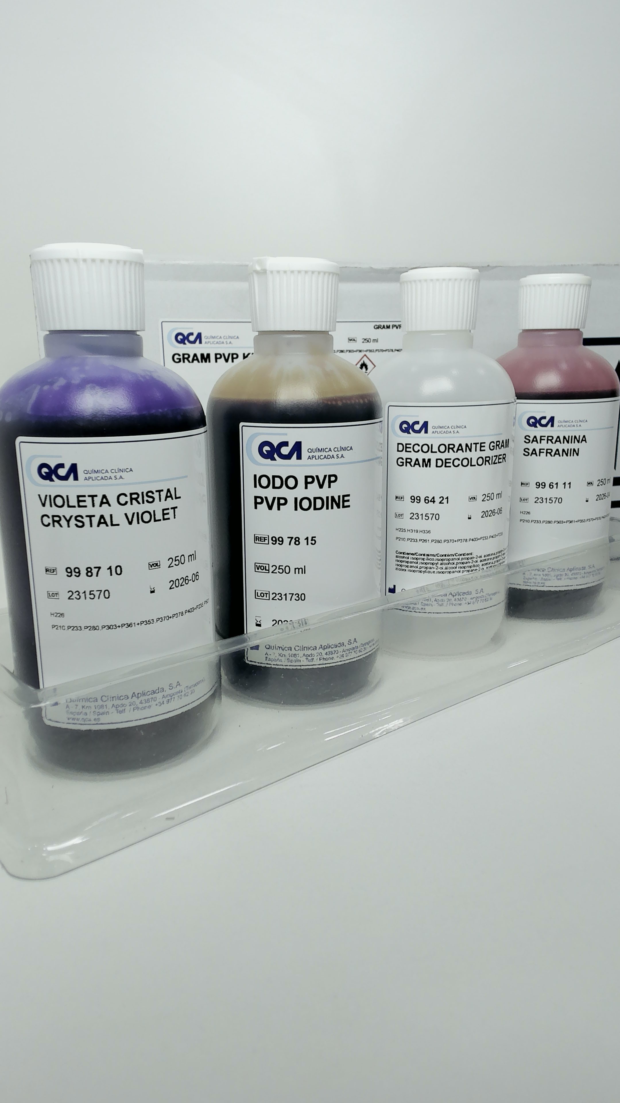 Set Tinción de Gram (color) 4 pasos x 250mL (99 88 00)