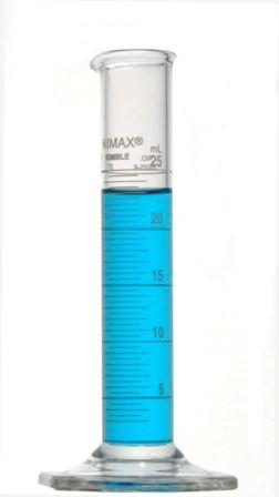 Cilindro de vidrio escala blanca 25ml